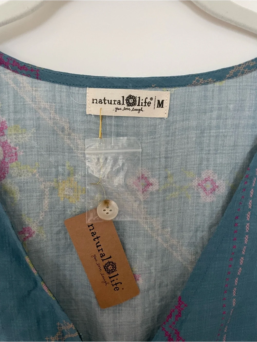 NATURAL LIFE Teal Floral Button-Front Maxi Dress - Picture 2 of 9